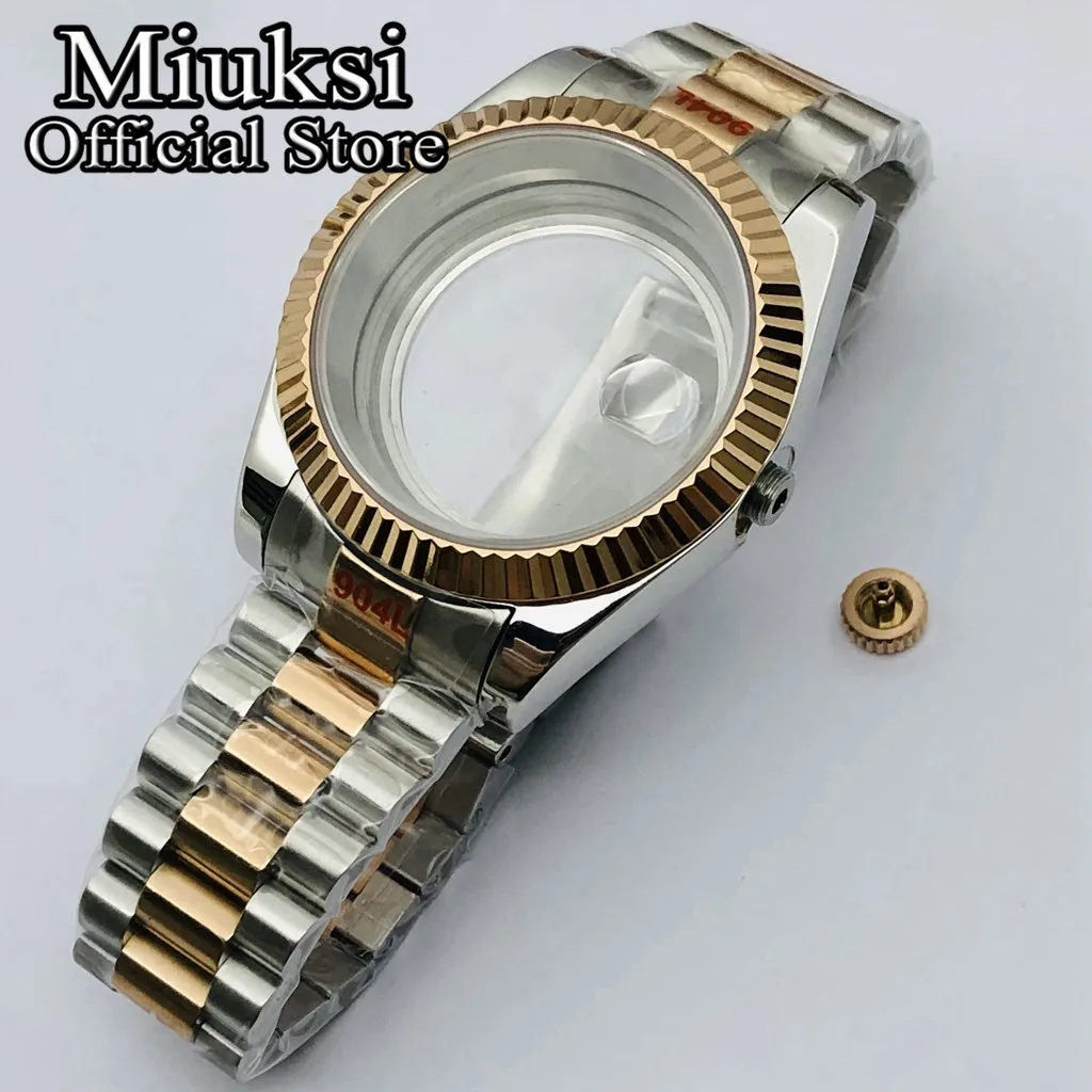 Miuksi 36mm/40mm sterile watch case sapphire glass fit NH35 NH36 NH34 ETA2824 2836 Miyota8215 PT5000 DG2813 3804 movement