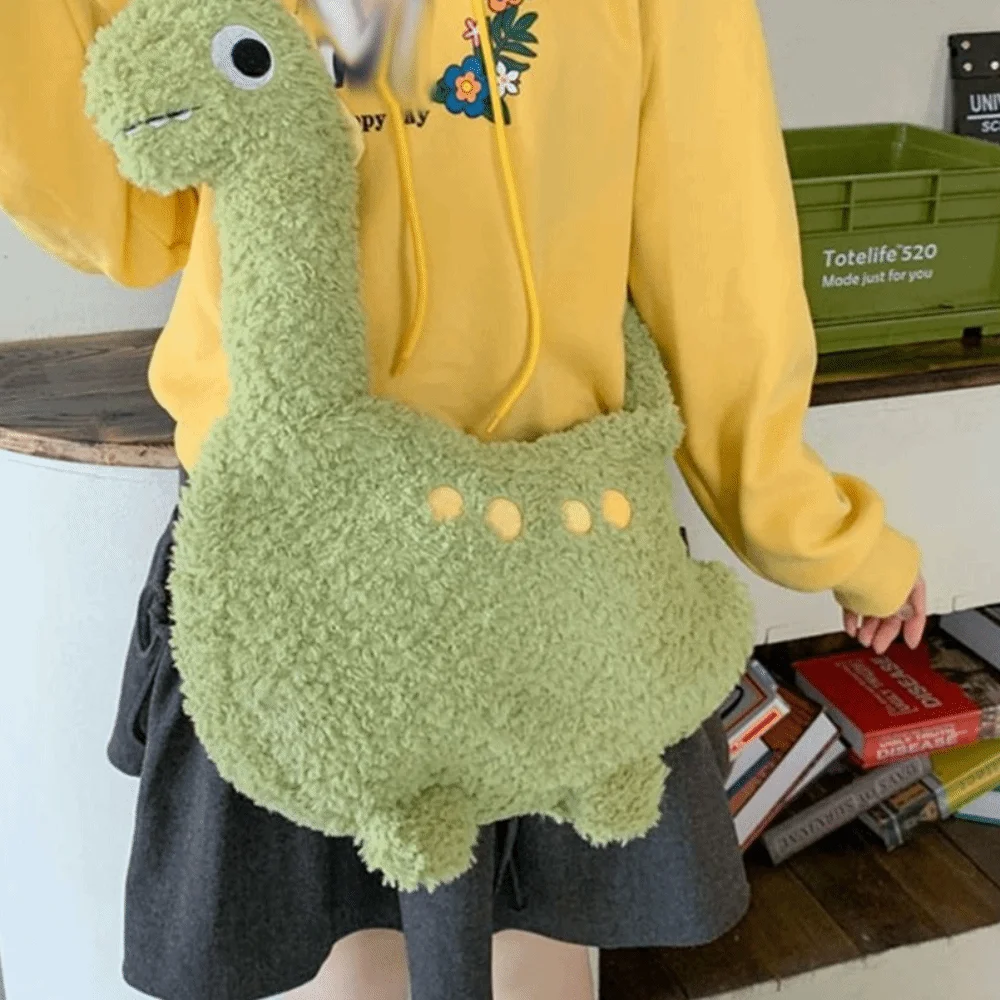 

Casual Zipper Long Neck Dinosaur Bag Solid Color Large Capacity Cartoon Crossbody Bag Shoulder Bags Streetwear