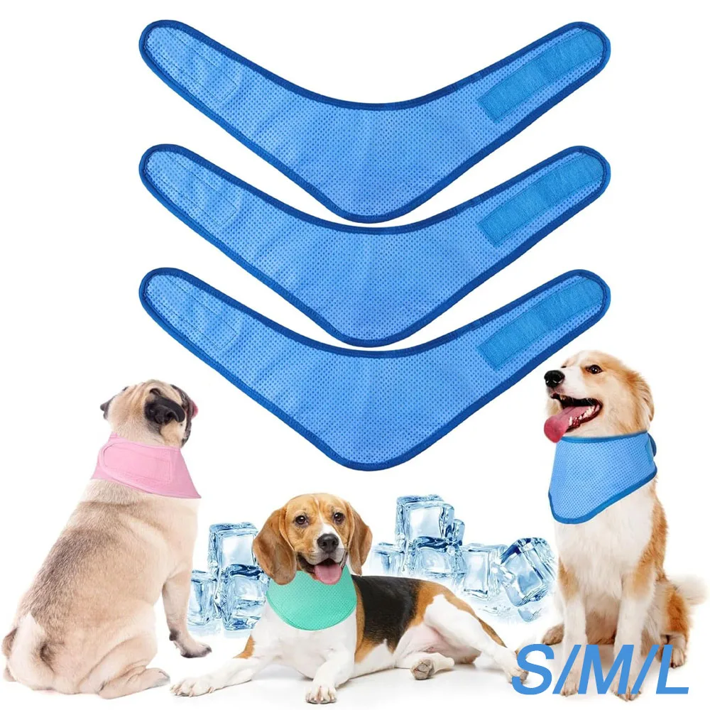 Collar refrescante para perros de verano, bufanda refrescante reutilizable, envoltura transpirable para el cuello de mascotas para uso al aire libre, prevención de golpes de calor para perros, 1-10 Uds.