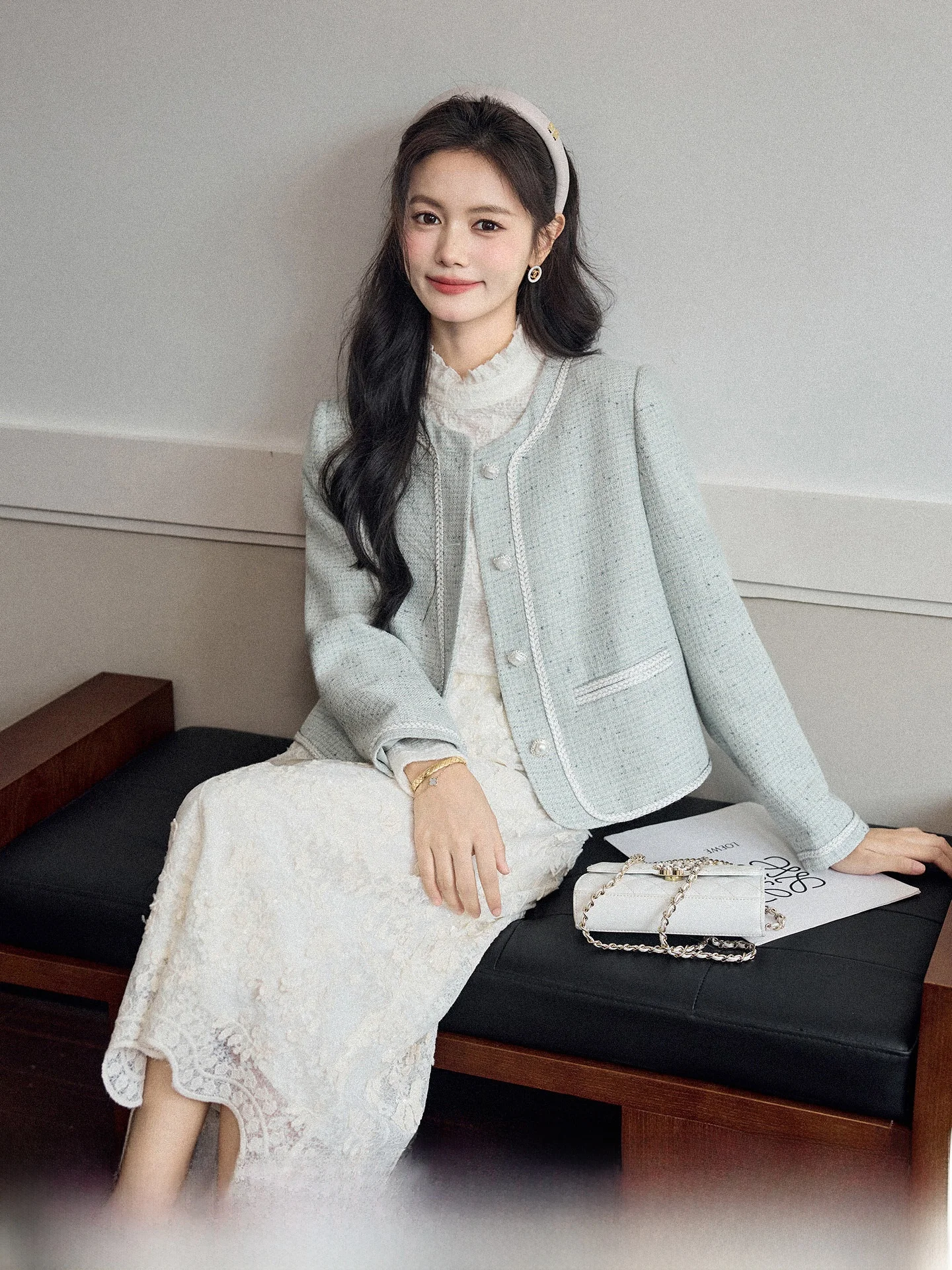 

Роскошная короткая куртка в корейском стиле, модная верхняя одежда из смесового полиэстера и вискозы, женская повседневная одежда