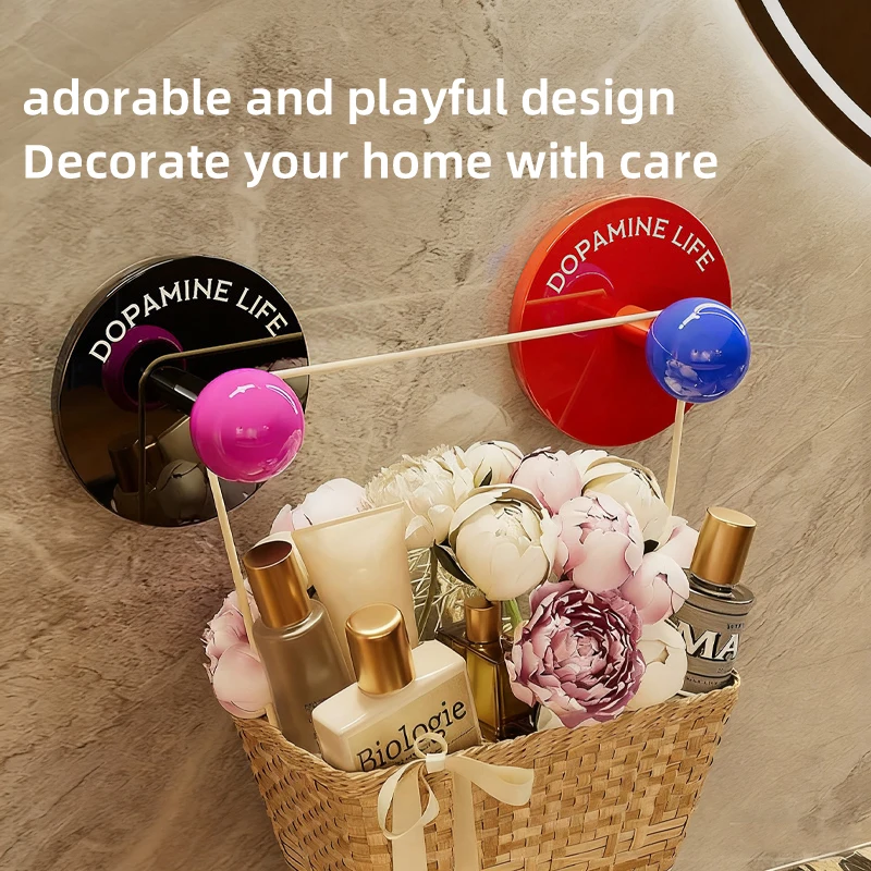1/2/3pcs Household Dopamine Bathroom Door Hook, No Punching Creative Cute Bag, Hat Hook, Seamless Entrance Key Hook