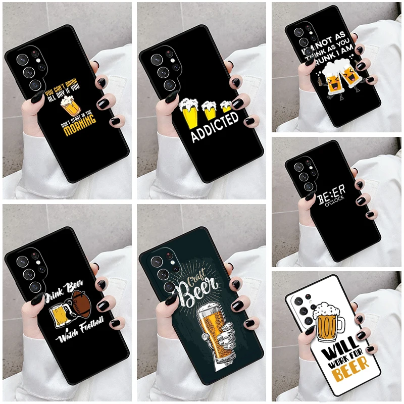 Phone Case For Samsung Galaxy S24 S23 S21fe S22 Ultra Plus Note 10 20 S8 S9 S10 Cover Beer Alcohol