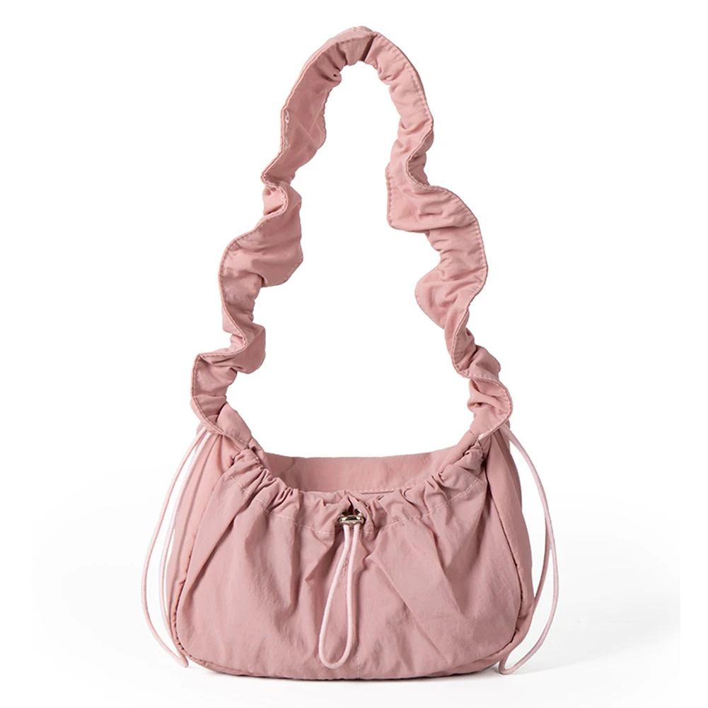 Bolsa de ombro simples designer Ruched para mulheres, cor sólida, bolsa crossbody na moda, bolsa axila chique