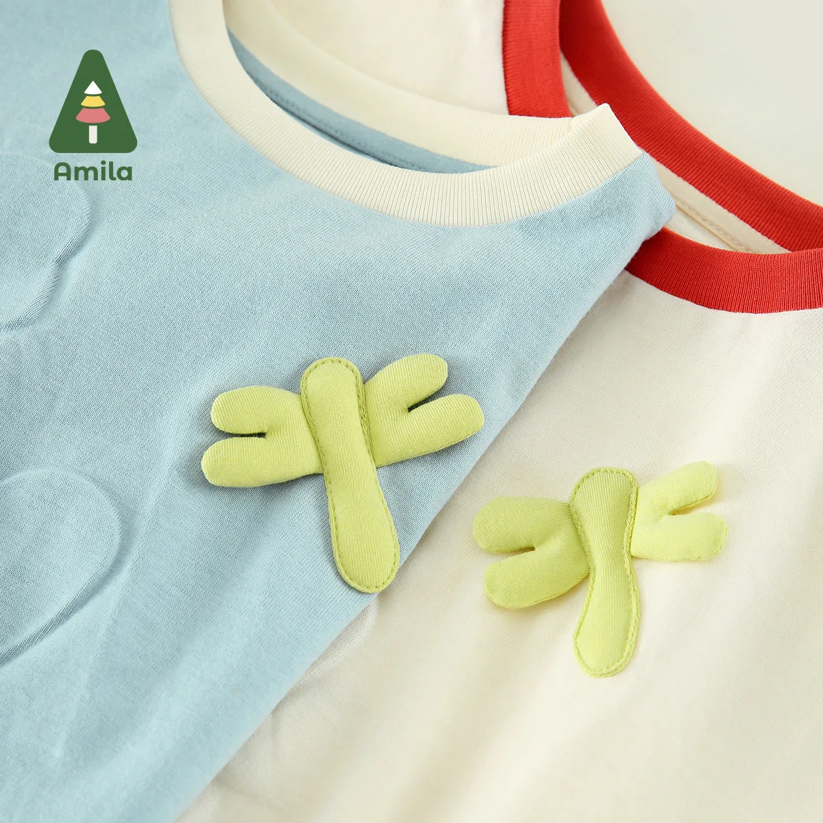 Amila Baby Girl T-Shirt 2023 Summer New 100% Cotton Tops Toddler Tees Clothes Children Clothing Cute Short Sleeve 0-6 Years