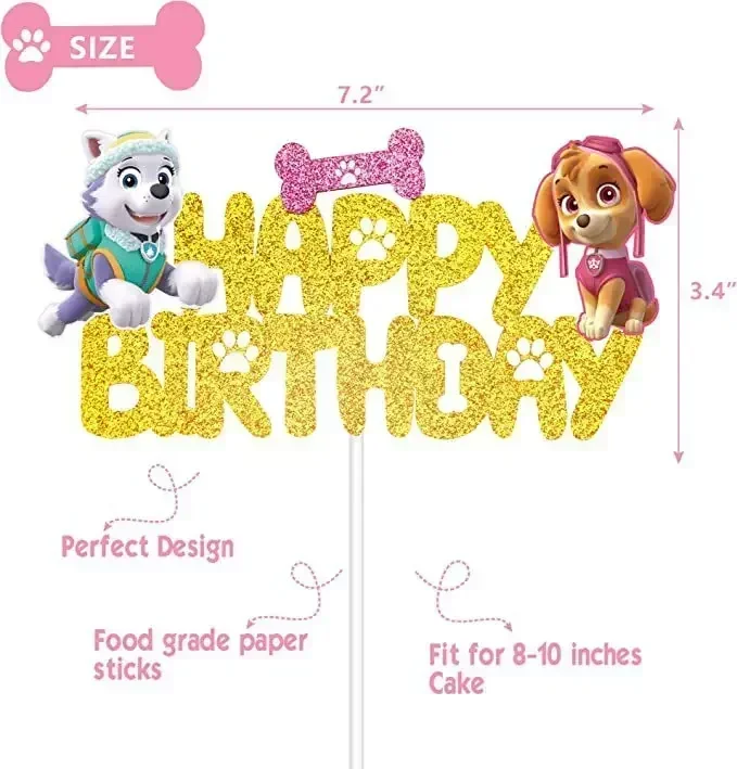 Paw Patrol Cartoon Toppers Shape Anime Doll Cute Cake Decoration Children\'s Birthday Party Supplies Boy Girl Toy Gift