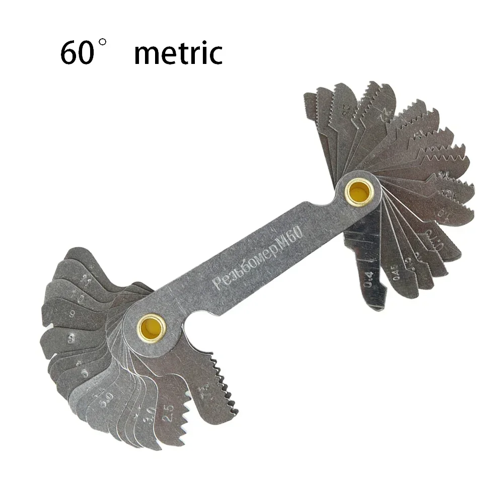 Calibro con filettatura metrica da 55/60 gradi in pollici Calibro del passo della vite del dente dell'ingranaggio Tornio di misurazione Strumenti di misurazione di regolazione dell'acciaio al carbonio