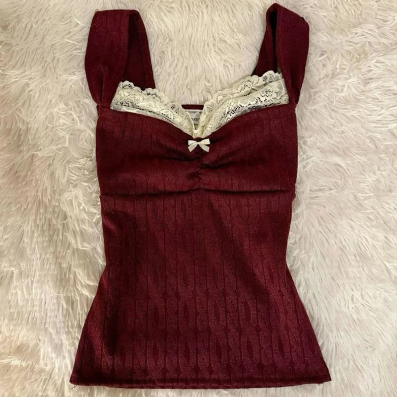 Y2k Canotta Stile Americano Estate Piccante Ragazze HipHop Vestiti Sexy Lace Sling Camis Casual Harajuku Vestiti Delle Donne EMO Streetwear