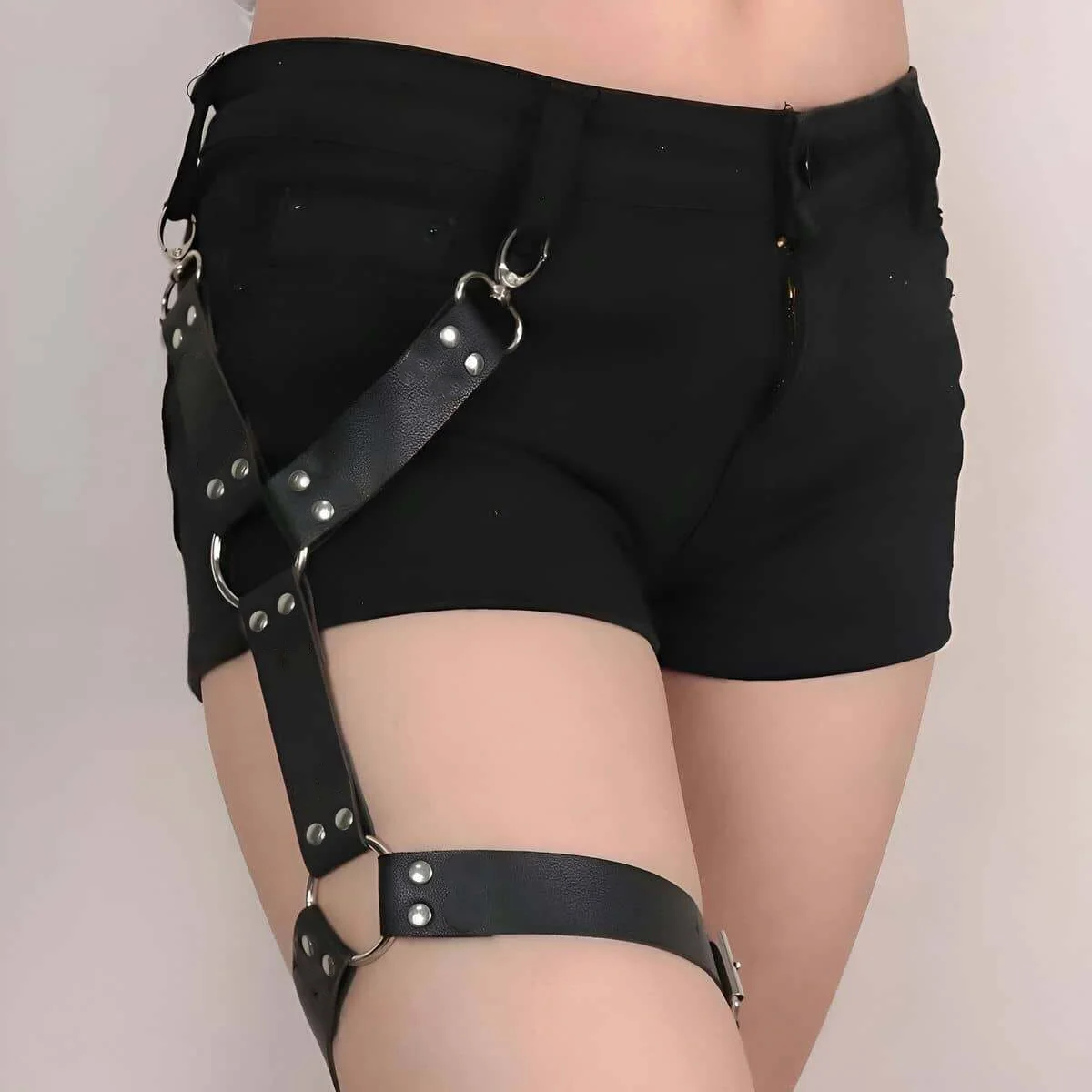 حزام الساق الجلدية للرجال مثير الساق تسخير الجلود صنم الملابس الداخلية BDSM ملحق للرجال ، الرجال الجلود الساق تسخير #1