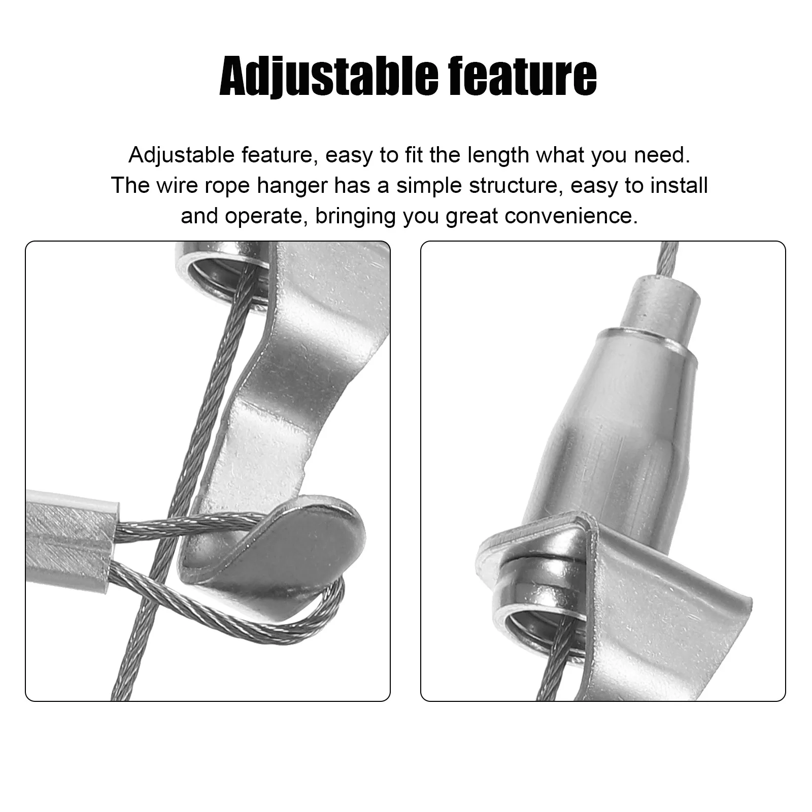 Stainless Steel Wire Rope Hangers 0 5m Adjustable Picture Hook Curtain Hanging Rope Metal Ropes Fixing Hooks Gallery Display