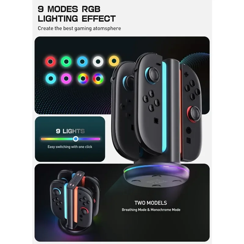 Base de chargement Joy Con Switch 2, support de charge pour contrôleur magnétique, Compatible avec les accessoires Switch 2 Joy Con