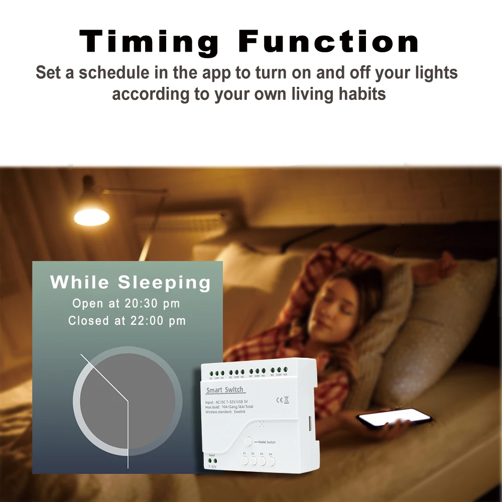 Imagem -06 - Ewelink 4ch Inteligente Wifi Interruptor de Controle Remoto sem Fio Livre App Controle Remoto Avançando Auto-travamento Inter-travamento Funciona com Alexa