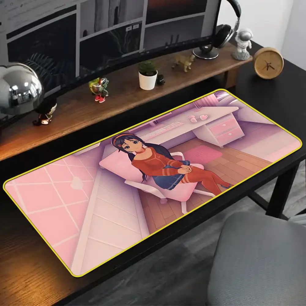 Cool Miside Mita Mouse Pad 90x40cm Yellow Colorful Lock Edge Pure Natural Rubber Desktop Anti slip Large Mouse Pad