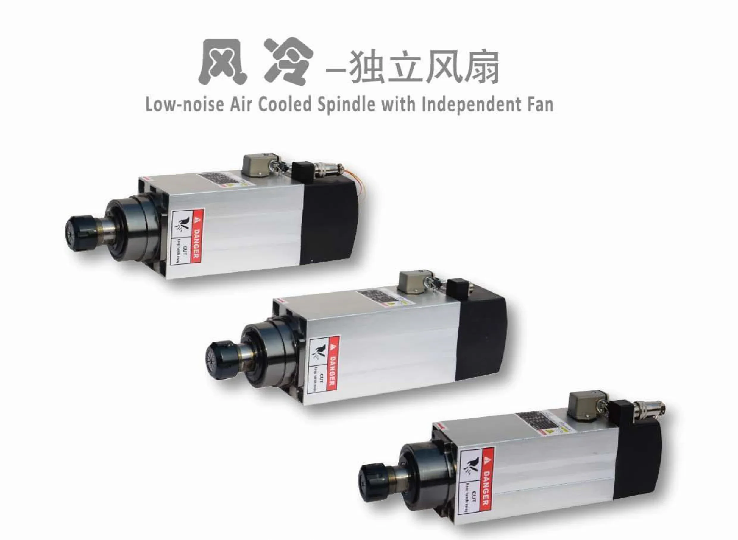 1.5KW 2.2KW 3.5KW 4.5KW 6KW Low-noise Air Cooled Spindle with Independent Fan