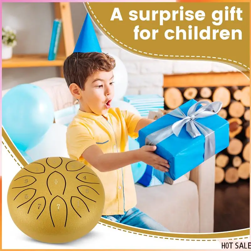 B72A Rain Drum For Outside 6 Inches 11 Tones Steel Tongue Drum Rain Chime Outdoor Rain Chime Musical Instrument