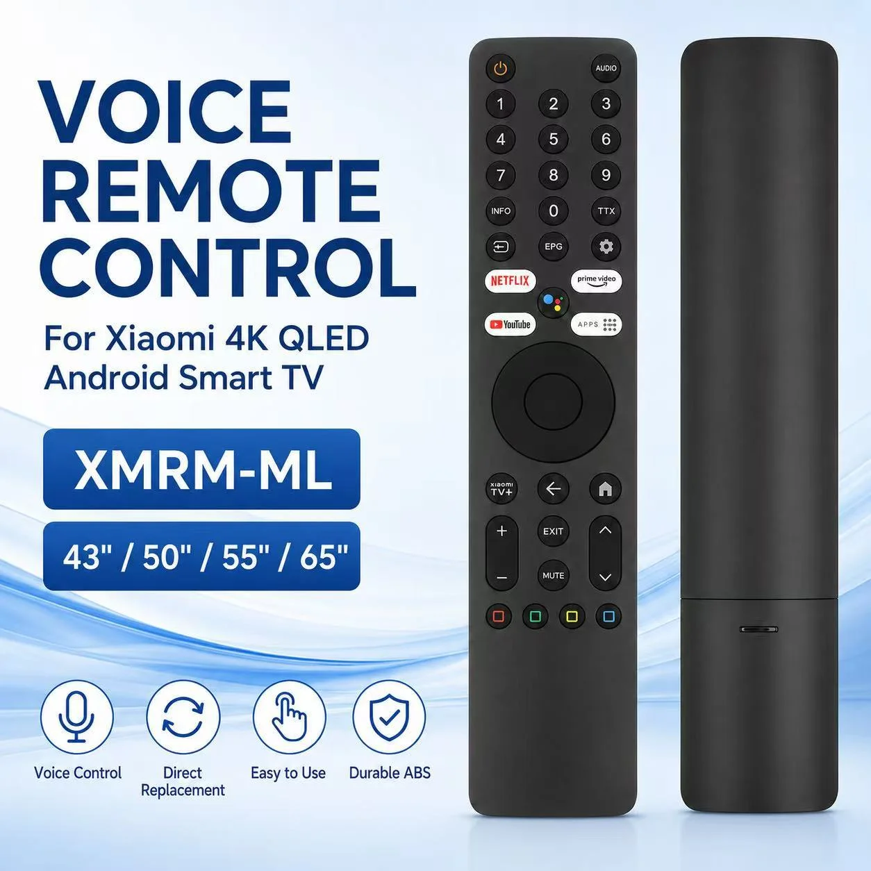 HTMCK Xiaomi 4K QLED TV Remote Controller Compatible with Q2 50 55 65 Models Voice Control Included image 6