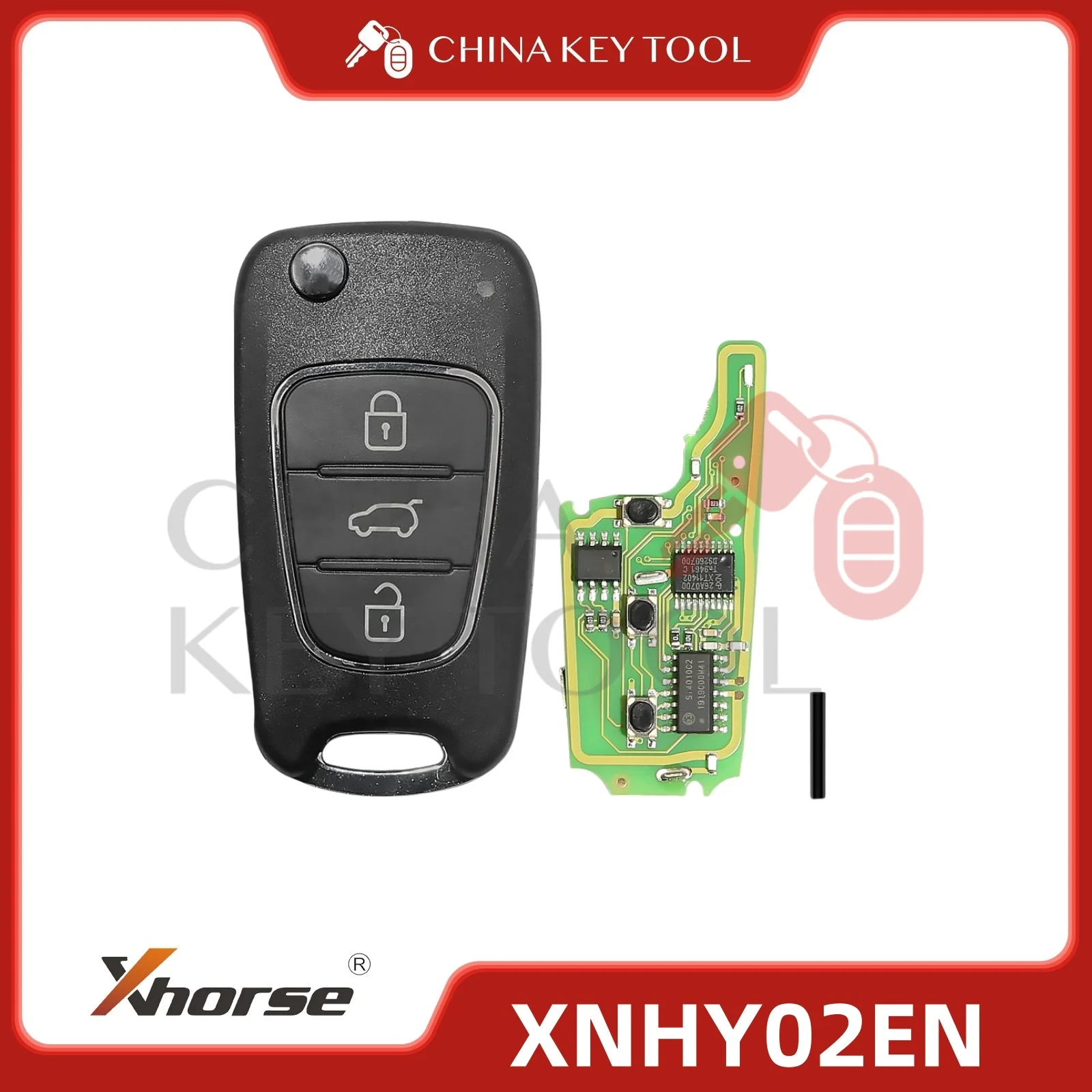 

1PCS Xhorse Wireless Flip Remote Key For Hyundai Style 3 Buttons XNHY02EN