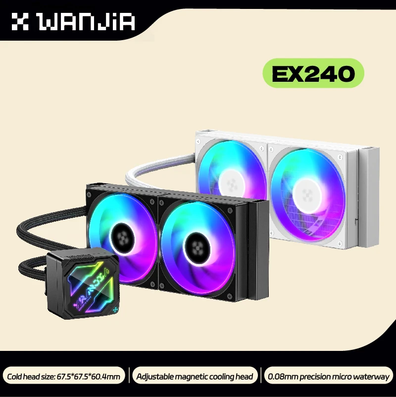 wanjia-ex240-sistema-de-refrigeracion-liquida-con-cabezal-de-refrigeracion-magnetico-ajustable-radiador-de-agua-de-240-mm-con-funcionamiento-ultrasilencioso-y-flujo-de-aire-de-625-cfm