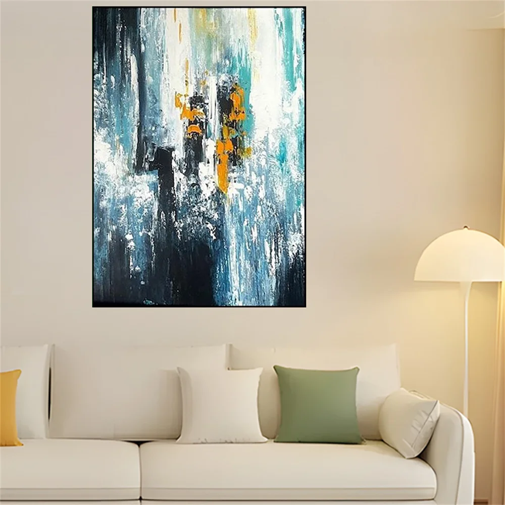 

Abstract Green And Gold Speckled Texture Landscape Tree Wall Art Pictures Handmade Oil Painting On Canvas Poster For Living Room