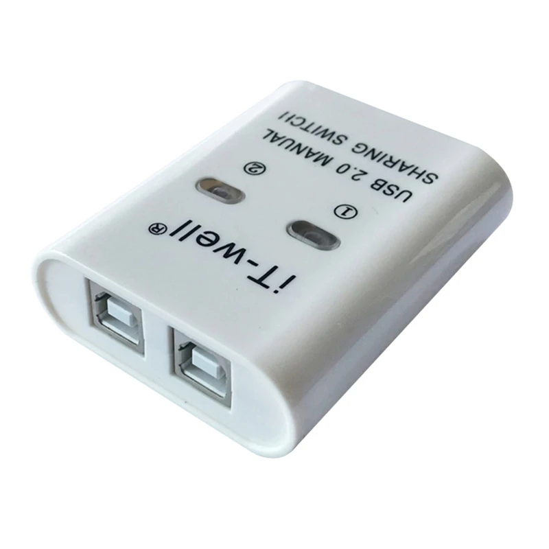 USB 2.0 Manual Sharing Switch Printer Sharing Device Hub 2 in 1 Out Data Transfer Hub Converter