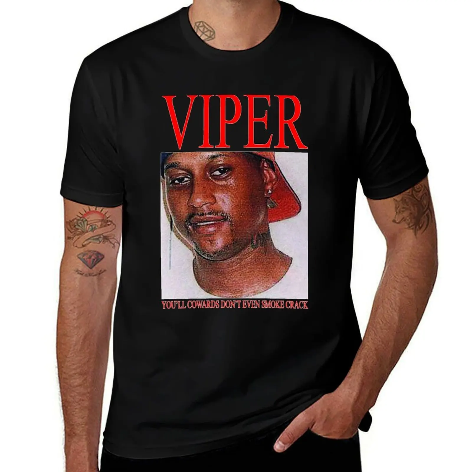 VIPER YOU'LL COWARDS DON'T EVEN SMOKE CRACK Essential T-Shirt Basic Simple Design Short Sleeve Shirt