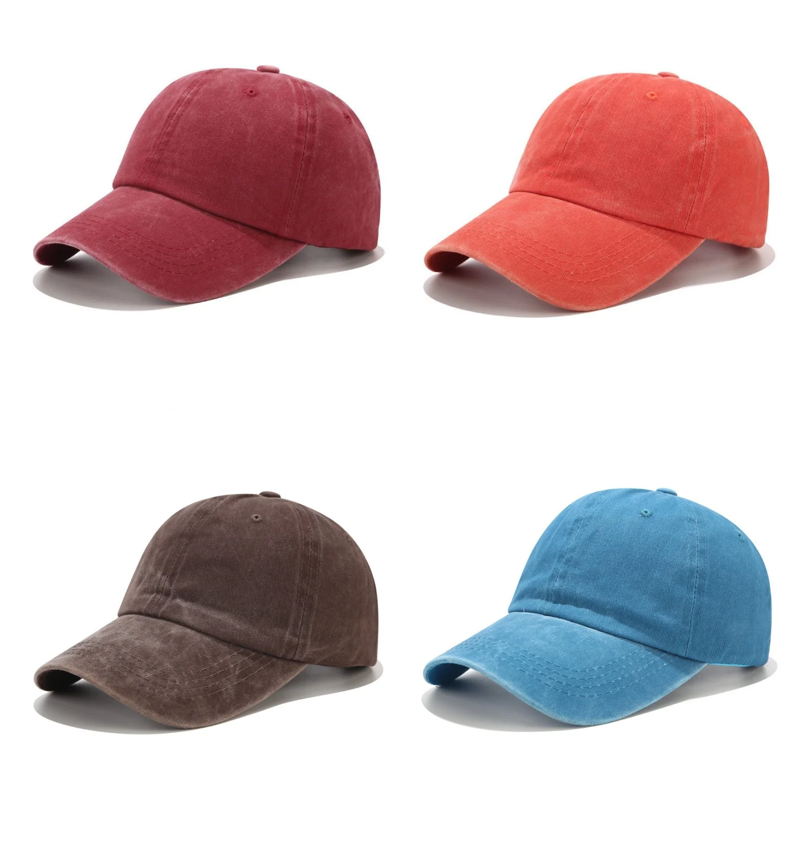 Baseball Cap Washed Cotton Men Women Snapback Hat Vintage Hip Hop Caps Solid Color Dad Hat Bone Casquette Outdoor Casual Sport