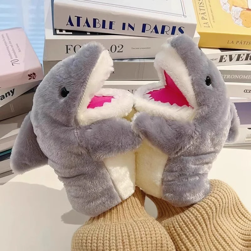 Shark Hand Finger Story Puppet Cute Hand Puppet Glove Funny Movable Mouth Talking Plush Toy Puppet Interactive Parent Child Toy