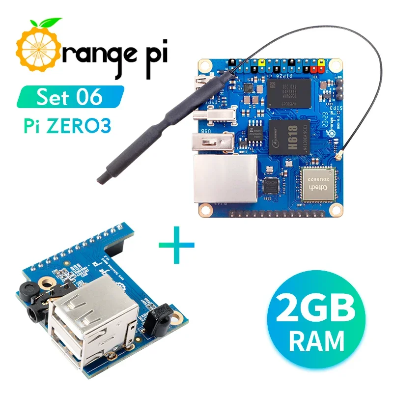 

Плата расширения интерфейса Orange Pi Zero 3 2 ГБ +, DDR4 Allwinner H618, Wi-Fi