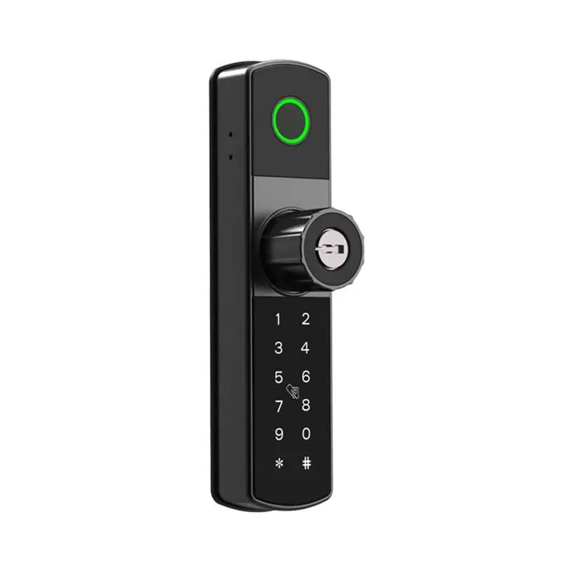 

A25F- Enabled Smart Door Lock Fingerprint/Password/Key Waterproof Design No Drilling Required For KFC-Style Doors