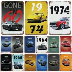 Vintage Car Decoration 80s GTI Sports Classic Car Metal Tin Sign Plaque Garage Man Cave Living Room Home Wall Art Poster Plates