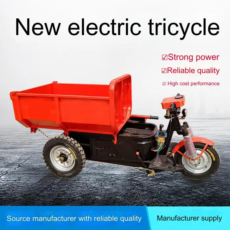 

Electric tricycle pull truck trolley construction site ash bucket truck three door haulers pull bricks pull sand pull building m