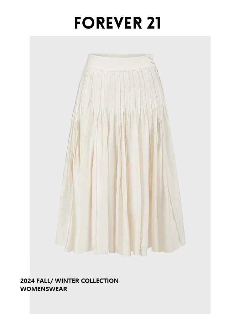

Юбка миди Forever 21 с плиссировкой, женская, модная, весенняя, новая модель, омолаживающая, универсальная, для повседневной носки