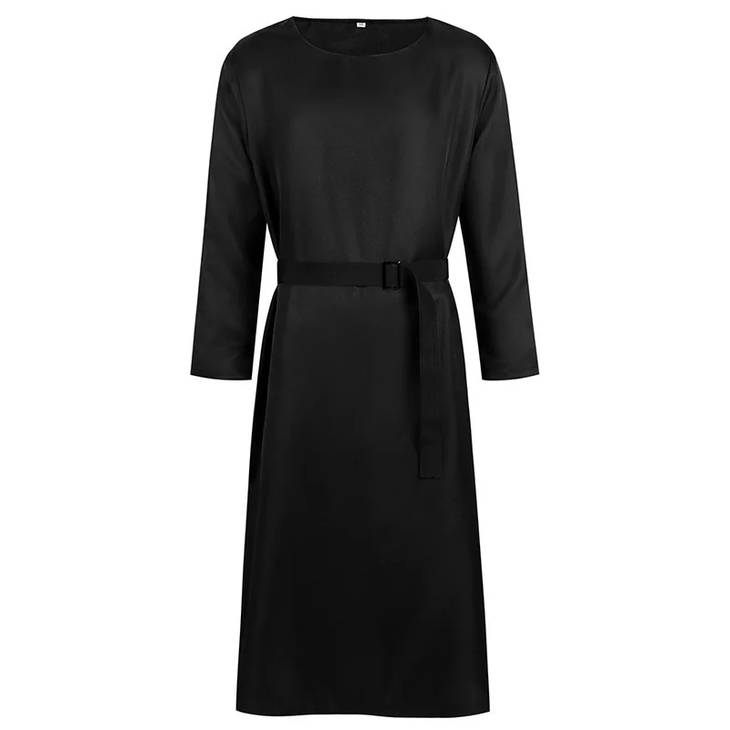 

Medieval Priest Cosplay Costume loween Death God Sle Long Robe Performance Suit ort Sve Satin Menswear All Seasons