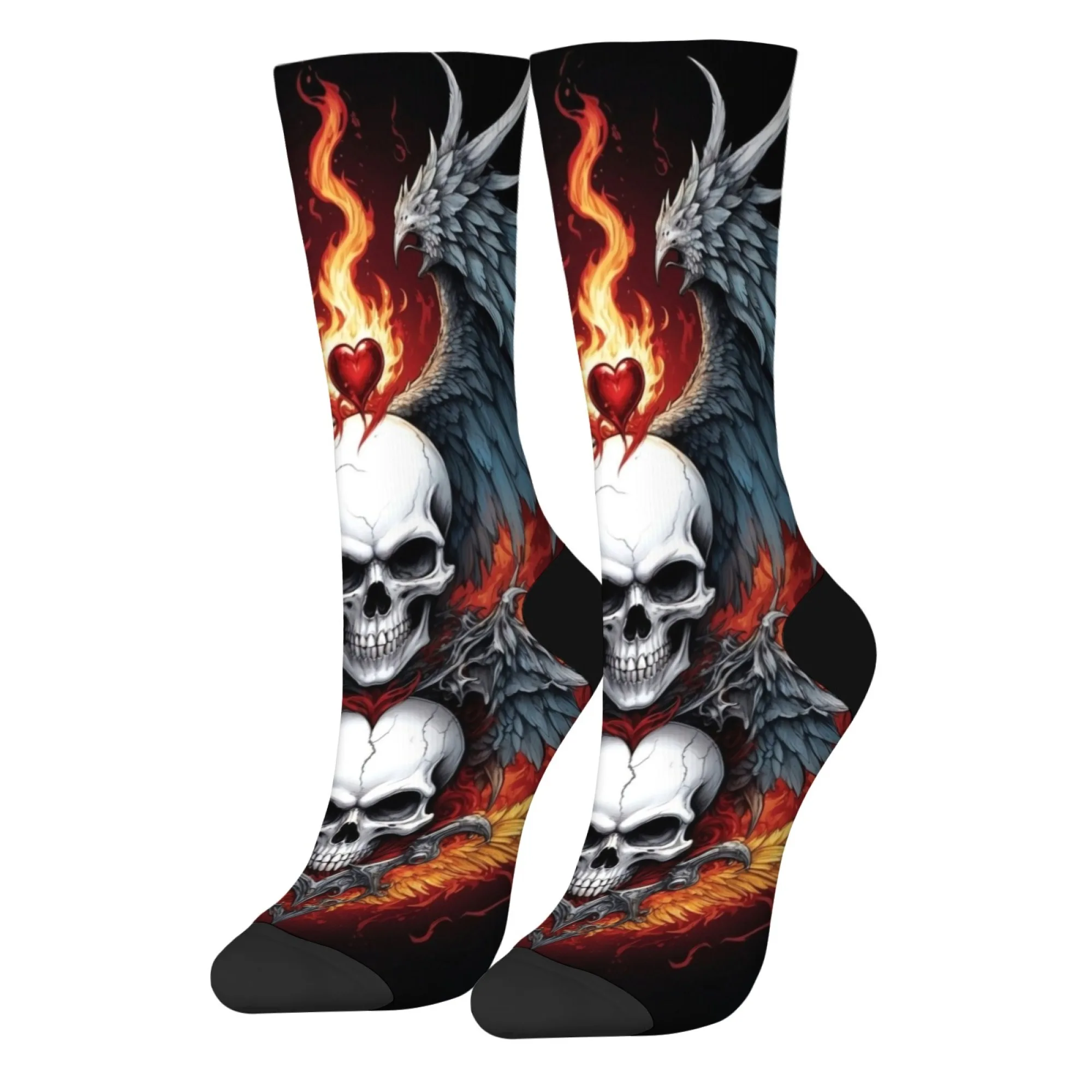 لهب الحب النسر الجمجمة الجوارب الجدة مضحك الرجال الجوارب Harajuku نمط الرجعية الاتجاه مجنون الشارع الهيب هوب الجوارب اكسسوارات هدية #2