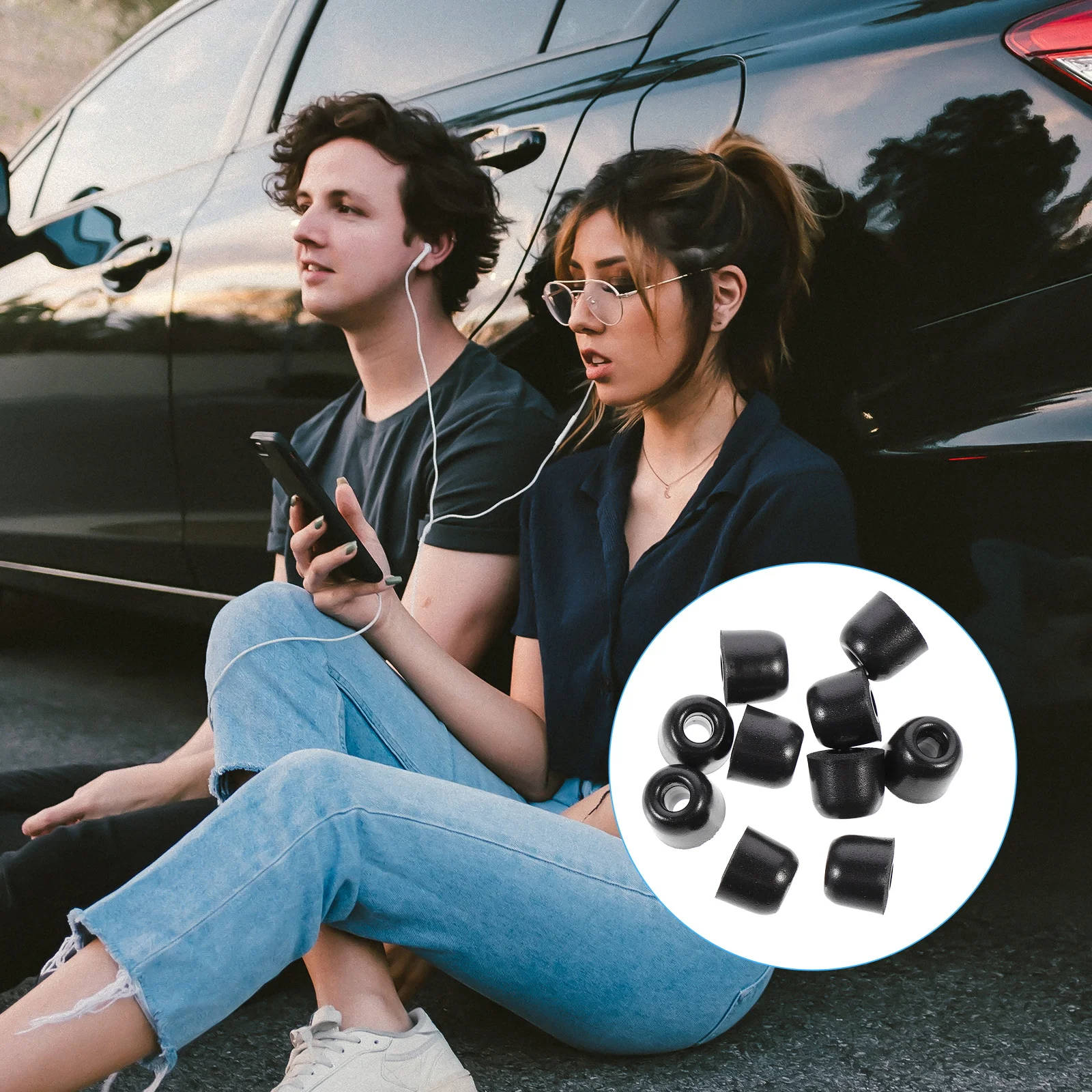 

10pcs Replacement Sponge Earphone Earbuds Tips Headset Earplugs Comfortable Noise Reduction Anti-Slip For In-Ear Headphones