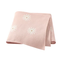 Newborn Baby Blanket Cotton Knit Infant Kids Boys Girls Floral Stroller Bedding Sleeping Quilts Covers 90*70cm Throwing Blankets