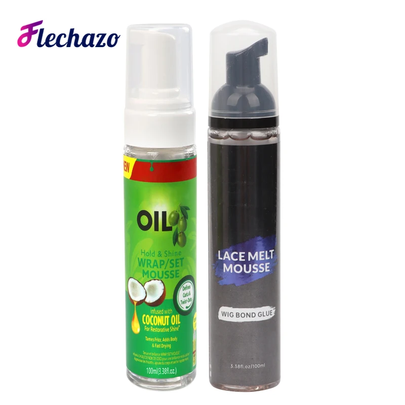 Olive Oil Hold & Shine Wrap/Set Mousse 100Ml/3.38Oz - Wig Bond Glue Lace Melt Mousse 100Ml/3.38Oz - Lace Hair Wigs Wear Tools