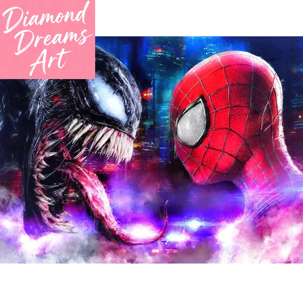 

Venom Spider-Man 5D DIY Diamond Painting Mosaic Cartoon Art Cross Stitch Kits Embroidery Rhinestones Home Decor Gift