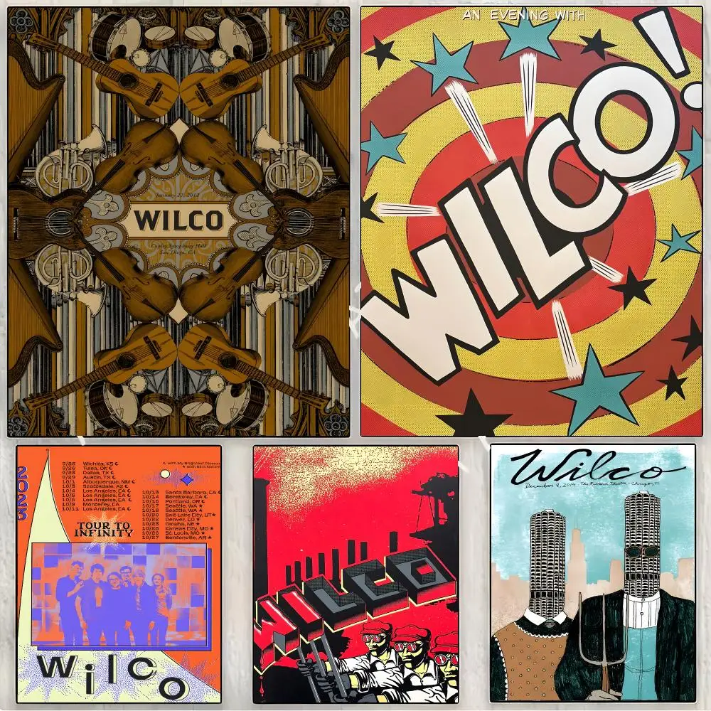 Wilco Rock Band Painting Calligraphy Canvas Print Wall Mural for Living Room Decor Gifts