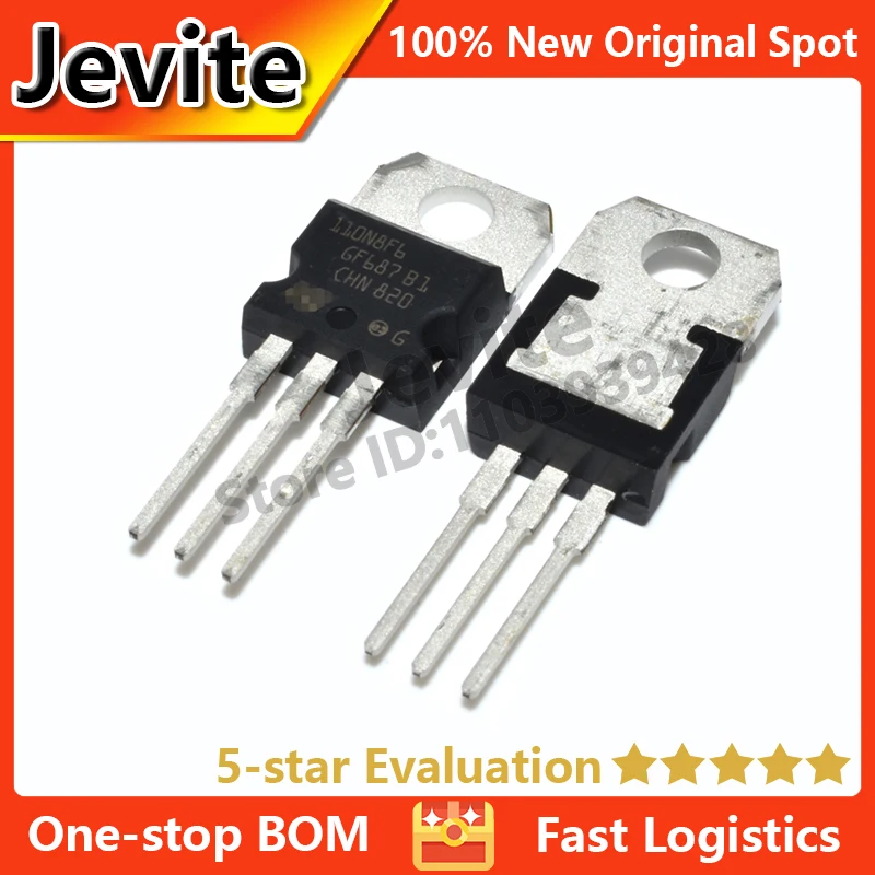 Jevite 100% New Original electronics Controller 10-50 units/lote 110N8F6 STP110N8F6 TO-220 80V 110A MOSFET transistor