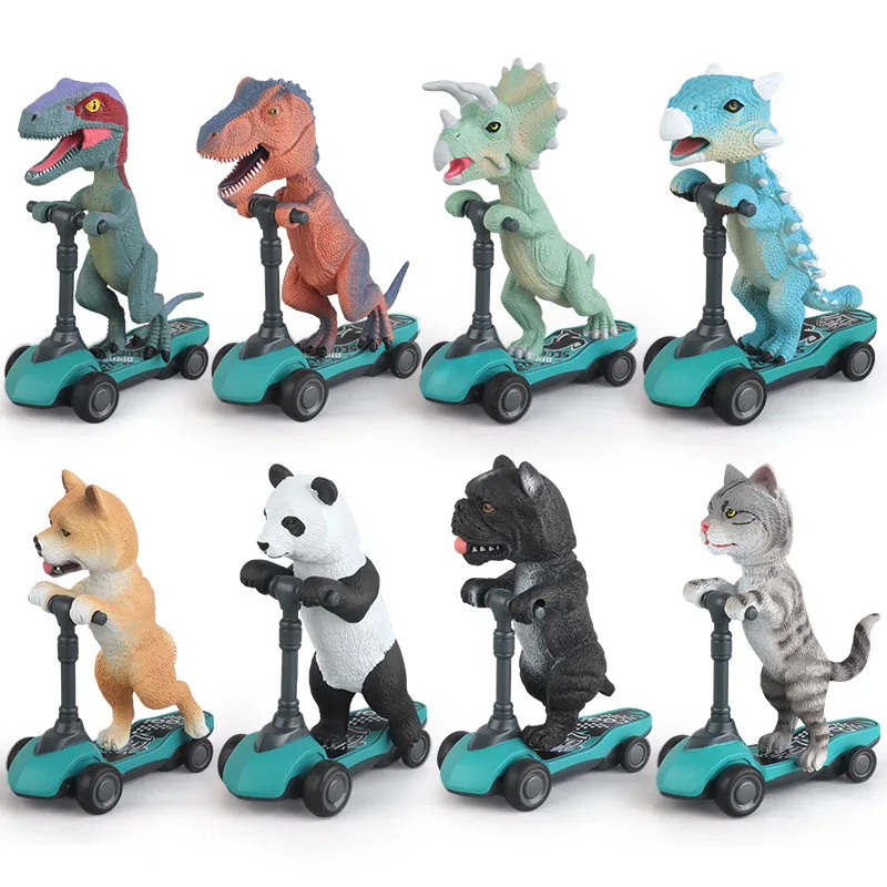Cross-border Children's Toys Dinosaur Velociraptor Tyrannosaurus Animal Pull Back Finger Scooter Small Toy Model - view 5