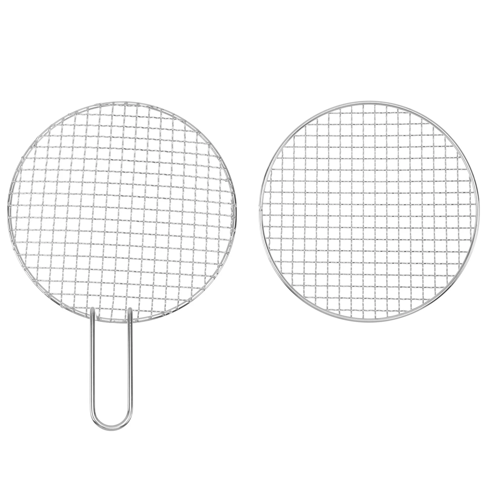 

2Pcs Korean-Style Barbecue Grill Mesh Stainless Steel Thickened Bbq Wire Net Round Durable Commercial Home Barbecue Supplies