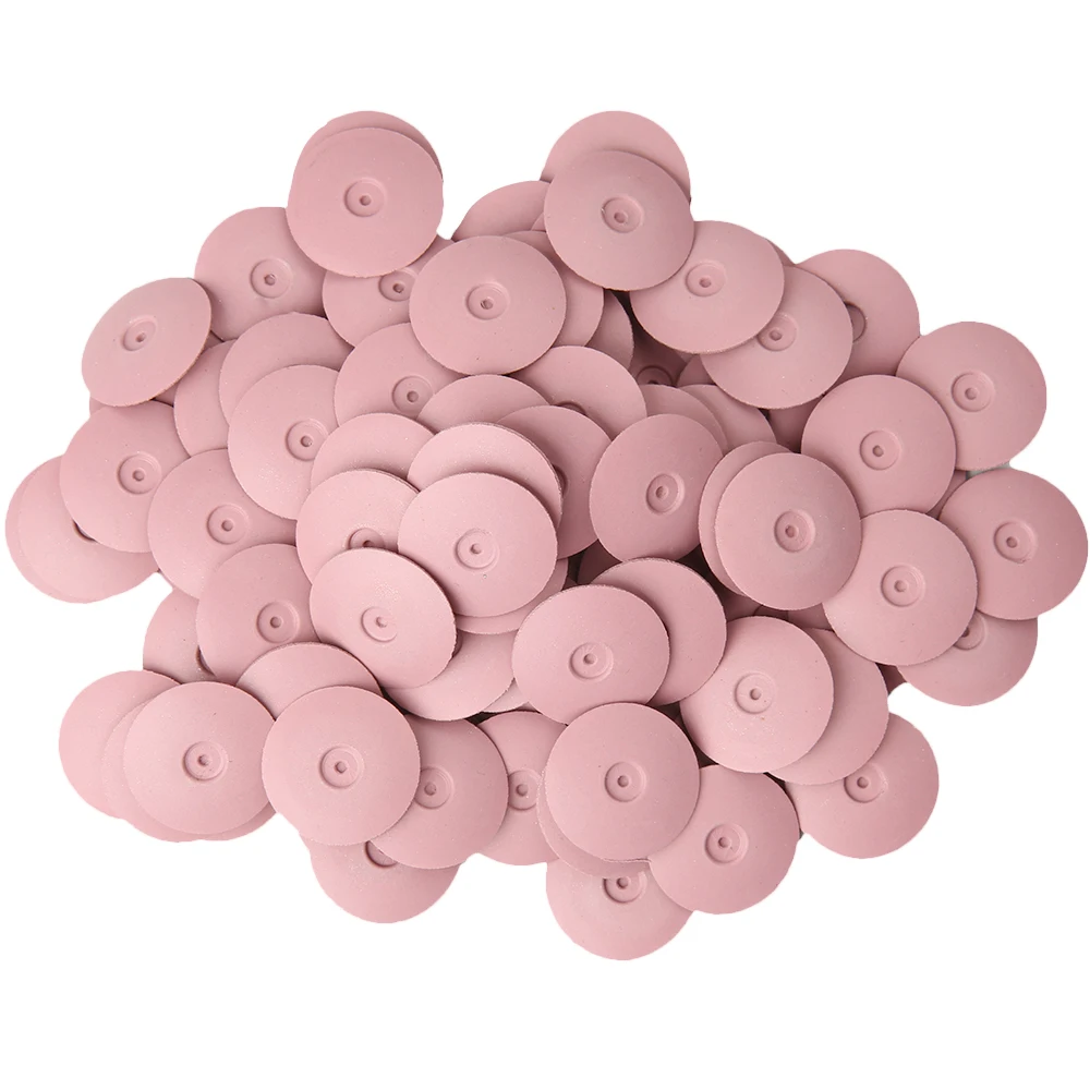 100pcs/box Dental Materials Porcelain Tooth Polishing Disc Wheel Silicone Polishing Wheel White/pink/blue Rubber Wheel Polishing