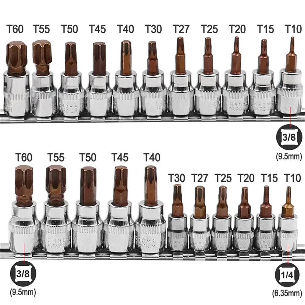 

New Socket 3/8 1/4 inch Screwdriver Bit Bits Drive Chrome Vanadium Steel Ratchet Socket Wrench Adapter Press-fit Sleeve tools