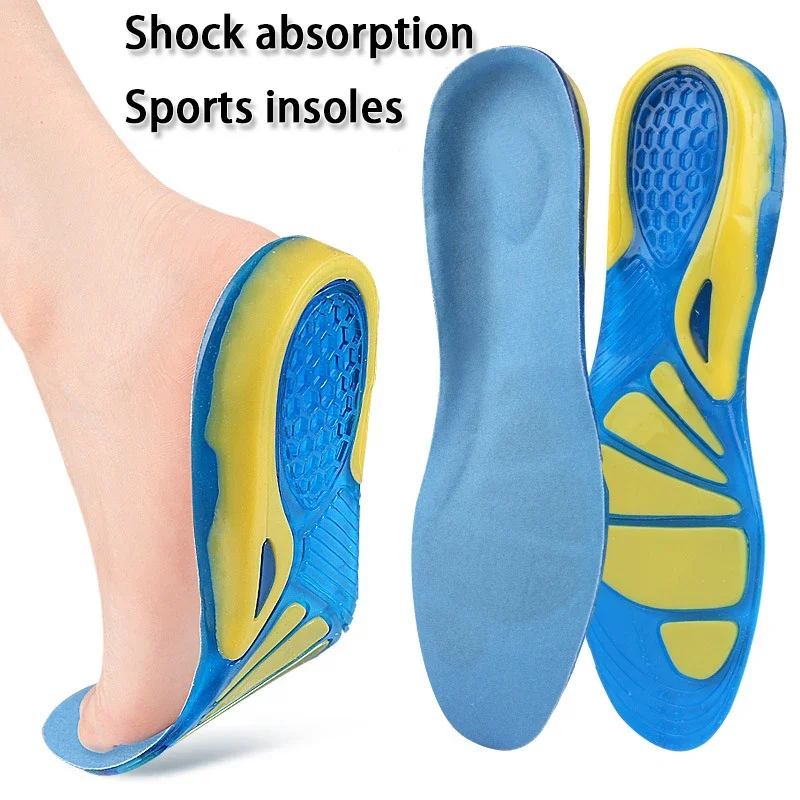 2pcs/4pcs Shock-absorbing Sole Arch Support Orthotic Insole Thick Silicone Elasticity Insole Soft Anti-slip Sports Insole image 2