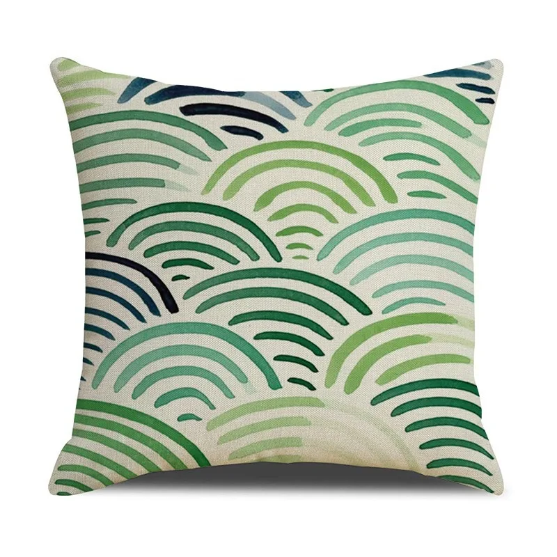 Simple and fashionable pillowcase sofa with pillowcase for home decoration, green plant leaf pillow