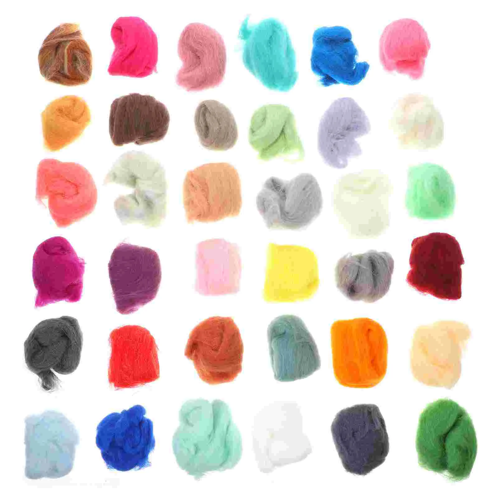 36 Colors DIY Felts Handicrafts Fluffy Yarn Felting Fiber Fleece Toy Woolen for Work