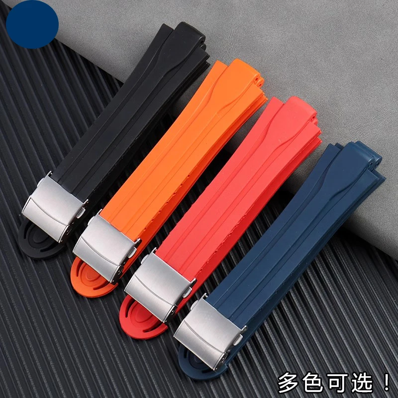 ل أوريس 7730 7740 سلسلة حزام ساعة اليد الأزرق البرتقالي 24-12 مللي متر الرجال الغوص الرياضة حزام ساعة سيليكون