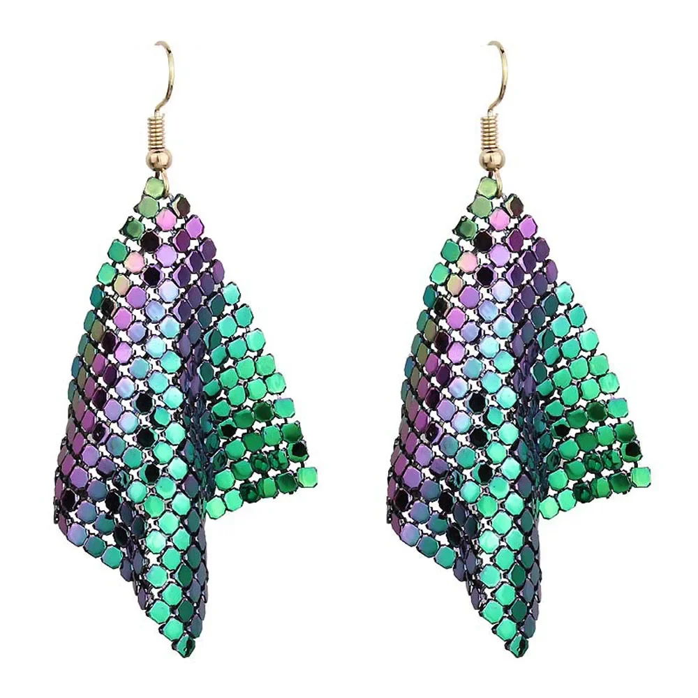 New Fashion Star Jewelry Charm Sequin Drop Earrings  Geometric Round Shiny Dangle Earring  Women Sales Gifts