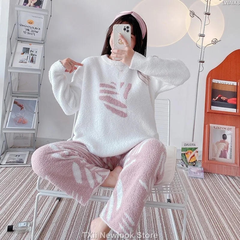 Soft Pajamas Autumn and Winter Wearable Wool Knitted Long Sleeve Sweet Leaf Japanese Style Instagram Style Home Clothes