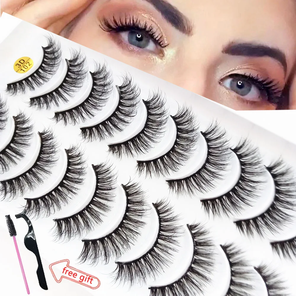 Pestañas postizas de visón falso 3D Natural, pestañas Wispy, voluminosas dramáticas, hechas a mano, extensión de pestañas falsas, belleza reutilizable